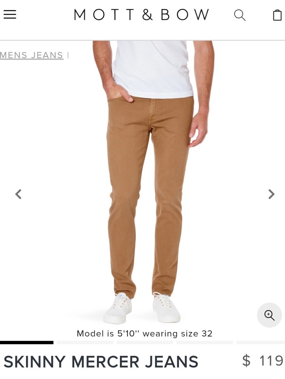 Mott & Bow Skinny Mercer Jeans Khaki